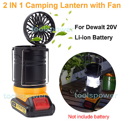 #ad LED Camping Lantern Light w Fan Tent Lamp For Dewalt 20V MAX Battery $33.72