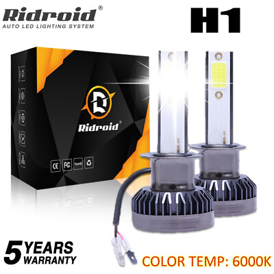 #ad H1 LED Bulbs Headlight High Low Beam Conversion Kit White 6000K 26000LM Bright $11.99