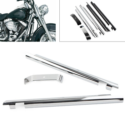 #ad Chrome Down Tube Frame Covers Accent Trim Harley Softail Twin Cam 00 06 $65.28