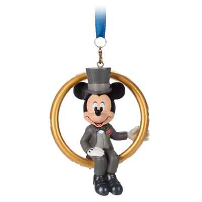 #ad NIB Disney Store MICKEY Mouse Wedding Ring Christmas Ornament $30.00