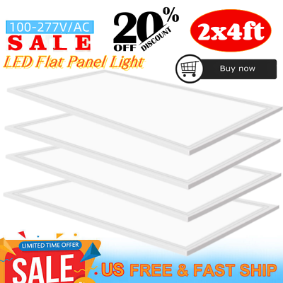 #ad 2X4 LED Flat Panel Light 75W Dimmable Drop Ceiling Recessed Troffer Light 4pack $209.00