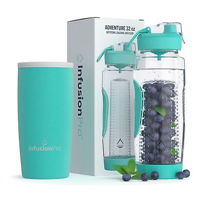 #ad Infusion Pro 32 oz Fruit Infuser Water Bottle with Insulated Sleeve amp; 50 Reci... $36.33