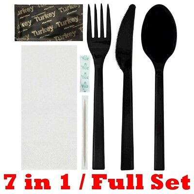 #ad 7 in 1 Disposable Takeaway Restaurant Plastic Spoon cutlery Salt Toothpick wipes $390.00