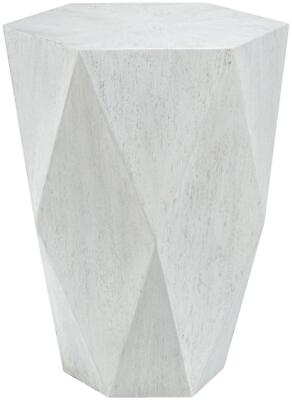 #ad Uttermost 25164 Volker 19quot;W Modern Solid Geometric Faceted Accent Fresh White $495.00