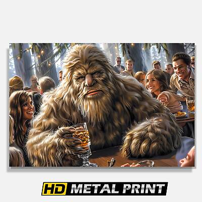 #ad Sasquatch Whiskey Bigfoot Poster Metal Wall Art Unique Home Decor Gift $14.99