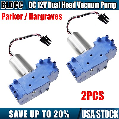 #ad #ad 2PCS High Efficiency Parker Hargraves DC 12V Double Head Diaphragm Vacuum Pump $24.99