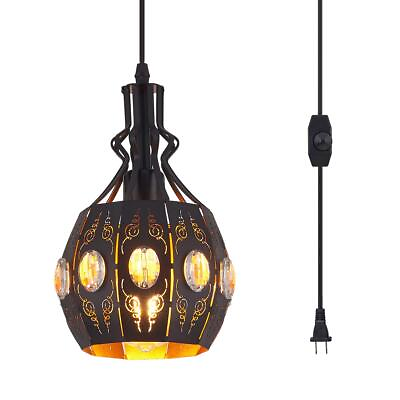 #ad Hanging Lamp Swag Lights Plug in Pendant LightHanging Lights with Plug in Co... $56.92