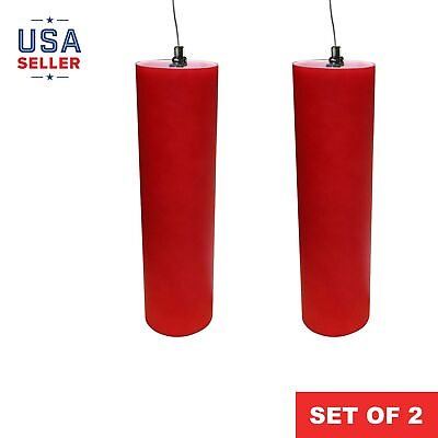 #ad LS Indoor Red Glass Hanging Lantern Pendant Lights Lighting Fixture Set of 2 $37.58
