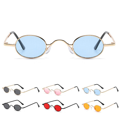 #ad Vintage Small Oval Sunglasses John Lennon Retro Hippie Cool Sun Glasses Eyewear $10.99