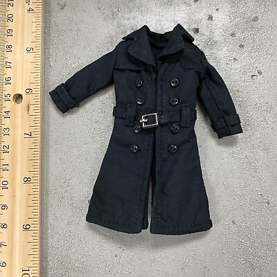 #ad 1 12 wired black trench coat for 6quot; slim Figure body K1 $19.99