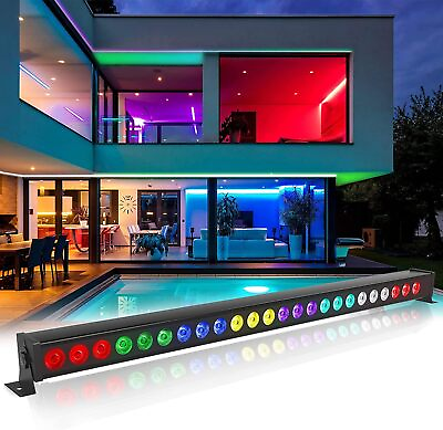 #ad Wall Wash Bar Light RGBWA 24LED DMX Stage Color Mixing Strip Lamp Party DJ light $74.99