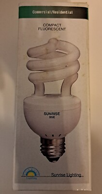 #ad Sunrise Lighting 20W Compact Fluorecent Warm White Bulb 120V $8.00