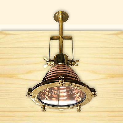 #ad Nautical New Marine Copper And Brass Ship Hanging Cargo Pendant Spot Light $310.00