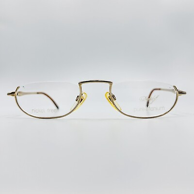 #ad Davidoff eyeglasses Men Ladies Oval Gold Titanium Mod. 062 Reading Vintage 80s $127.62