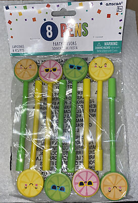 #ad Amscan Party pens 8 Pens Per Package Citrus party favors New In Package $5.00