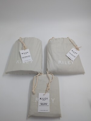 #ad Riley Home Cotton Cashmere Sheets Set Cal King Fitted Flat amp; Pillowcase Pair $225.00