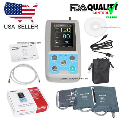 #ad CONTEC Ambulatory Blood Pressure MonitorSoftware 24h NIBP Holter ABPM50 CEamp;FDA $162.99