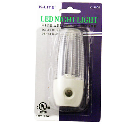 #ad 1 Sensor Night Light Plug In Automatic Lite Round Lamp Power Nighlight Closet $6.11