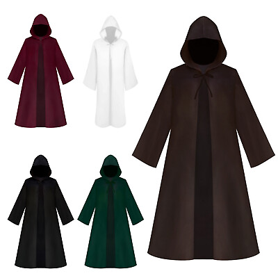 #ad US Costume Mens Hooded Robe Carnival Hooded Cape Cosplay Cloak Themed Party $18.59
