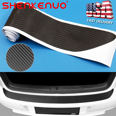 #ad Black Sticker Rear Bumper Guard Sill Plate Trunk Protector Cover For Cadillac $11.16