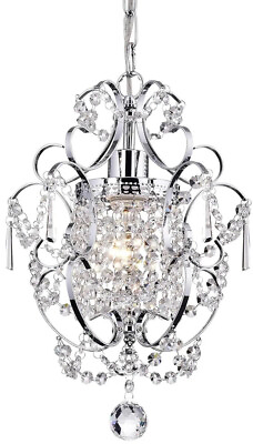 #ad PAPAYA Crystal Mini Chandelier Lighting 1 Light Chrome Chandeliers Iron Ceiling $38.00