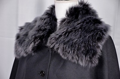 #ad Jil Sander Women#x27;s Coat Size 42 Italy Wool Angora Gray Fur Collar 10 US Casual $258.99