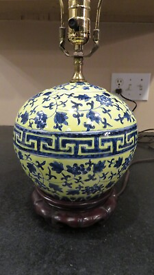 #ad Vintage Chinoiserie Oriental Lamp Floral Design made out of Ginger Jar Works $145.00