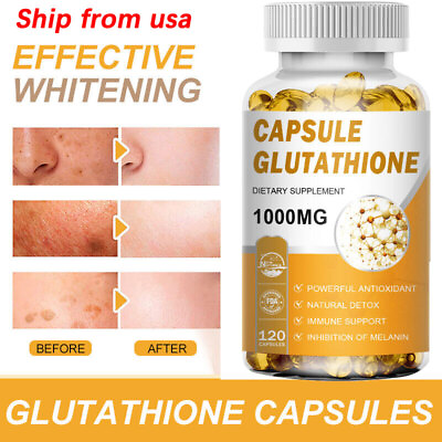 #ad 120 capsules collagen glutathione pills whitening skin bleaching lightening love $44.99