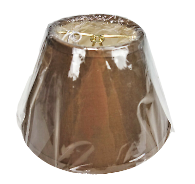#ad Brown Fabric Lampshade Clip On Classic Traditional Basic $19.46