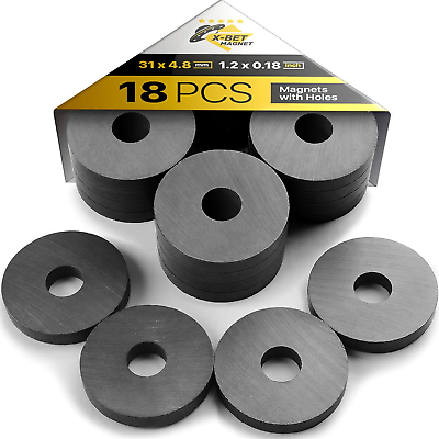 #ad Ferrite Ring Magnets with Holes 1.2 Inch 31Mm round Disc Donut Magnets $15.58