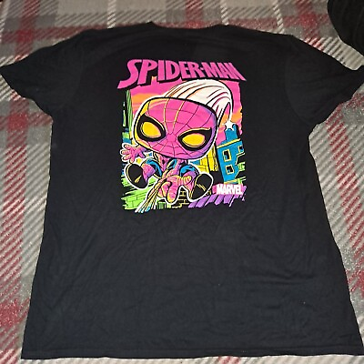 #ad Funko Pop TEE ONLY Marvel SPIDER MAN Blacklight Large T Shirt Target Exclusive $9.99