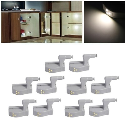 #ad 10PCS LED Smart Sensor Light Kitchen Cabinet Closet Cupboard Wardrobe Hinge Lamp $13.39