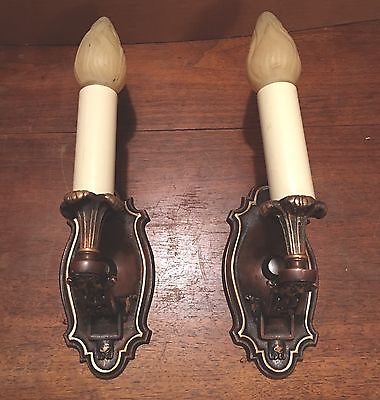 #ad Beautiful Sconces Vintage Antique Wired Pair Electric Candles 6E $600.00