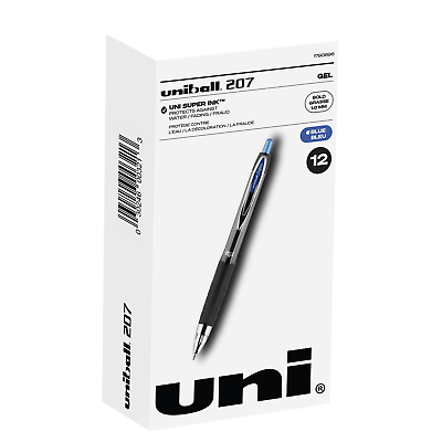 #ad uni ball Signo 207 Gel Pen Retractable Bold 1 mm Blue Ink $14.99