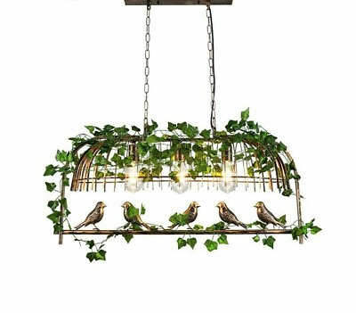 #ad Retro Industrial Wind LED Pendent Light E27 Iron Art Birdcage Lights Fixtures $219.00
