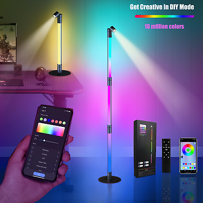 #ad #ad LED Floor LampDetachable Corner Light Lamp w Spotlight RGBIC Ambient Light App $36.66