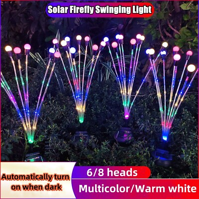 #ad Solar Garden Lights Firefly Swing Light 6 8 Heads Outdoor Waterproof Lawn Lamp $18.49