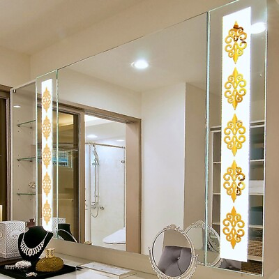 #ad 10X Mirror Flower Wall Sticker Acrylic Mural Decal Wall Home 3D Decor Removable $5.92