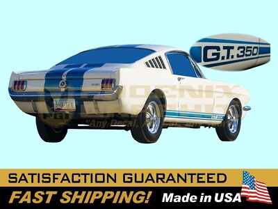 #ad 1965 Mustang Shelby GT350 Lower Rocker Decal Stripe Kit Shelby Licensed $129.00
