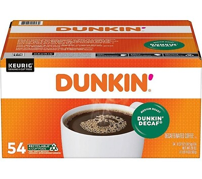 #ad Dunkin#x27; Donuts Decaf Coffee K Cups Medium Roast 54 ct. $34.90