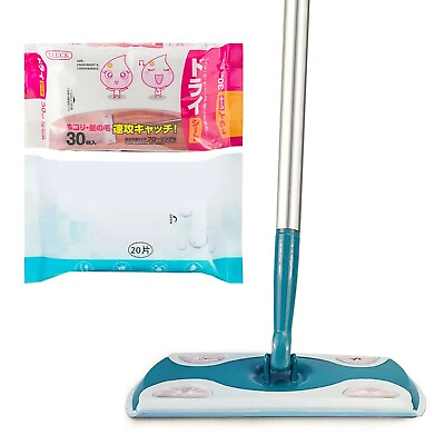 #ad Adore Pro Flat Floor Mop Starter Kit Static Sweeper Cleaning Mop Wet Dry Wipes $33.98