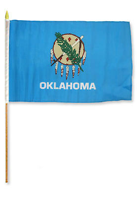 #ad 12x18 12quot;x18quot; State of Oklahoma Stick Flag wood Staff $8.88