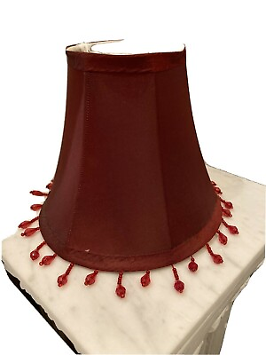 #ad Lampshade With Beads On Edge 6 Inches High 23 Around $14.00