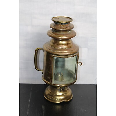 #ad Decorative Vintage Cylindrical Brass Lamp $262.50