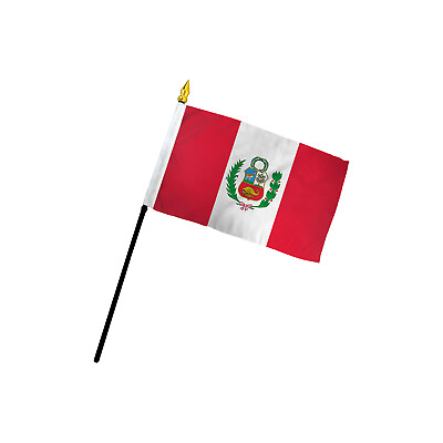 #ad 1 Dozen Peru Flags 4x6in Stick Flag Peruvian Flag $17.95