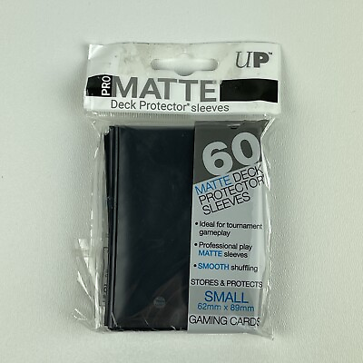 #ad Black Ultra Pro PRO MATTE Small Size Deck Protector 60ct Yugioh Card Sleeves $5.99