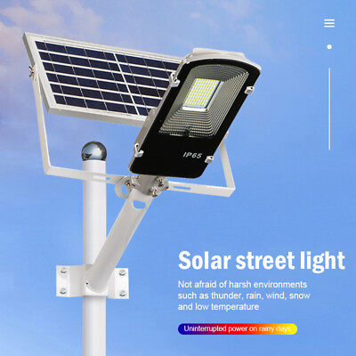 #ad 150W 600W LED Solar Street Light Waterproof Remote ControlPole Outdoor Garden $59.99