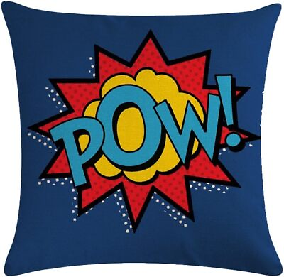 #ad Easternproject Super Hero Quote Throw Pillow Case Cushion Cover Pow $24.75