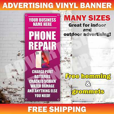 #ad Phone Repair Advertising Banner Vinyl Mesh Sign Cell Phones Service Diagnostics $219.95