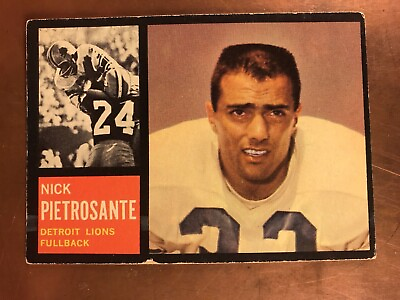 #ad Nick Pietrosante 1962 Topps #52 SP great corners slightly off centerex $7.50